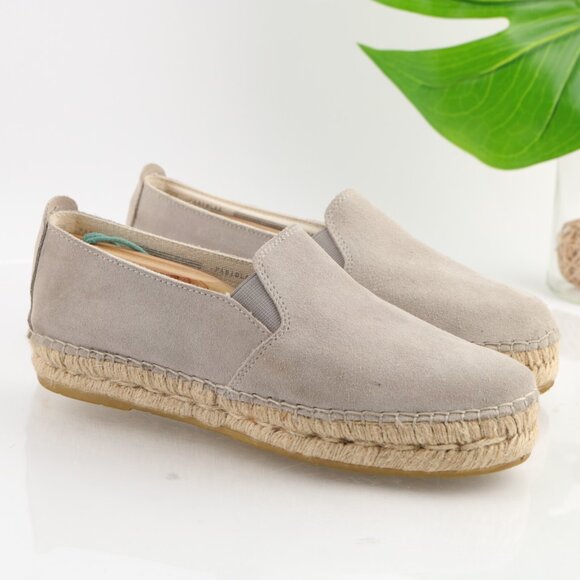 Fabiolas Women SlipOn Shoe Size 8 7.5 Gray Suede Platform Handcrafted Espadrille - Picture 1 of 12